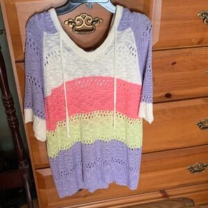 BiBi Multicolor Knit Top - Purple, Pink, Cream, Lime